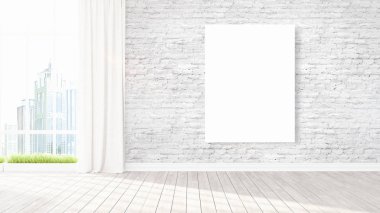 Modern iç boş çerçeve ile. 3D render