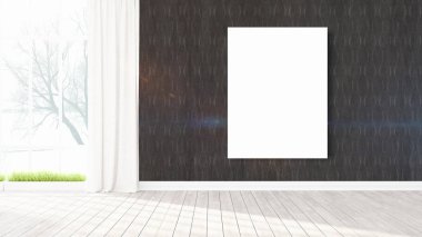 Modern iç boş çerçeve ile. 3D render
