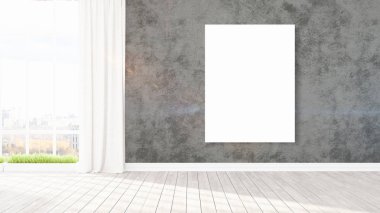 Modern iç boş çerçeve ile. 3D render