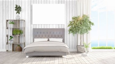 Modern iç boş çerçeve ile. 3D render