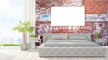 Modern iç boş çerçeve ile. 3D render