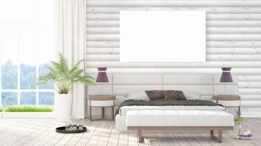 Modern iç boş çerçeve ile. 3D render