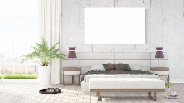Modern iç boş çerçeve ile. 3D render