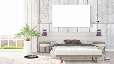 Modern iç boş çerçeve ile. 3D render