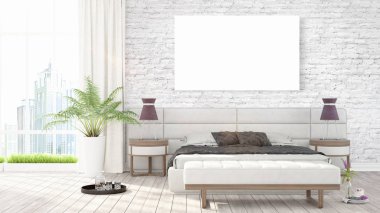 Modern iç boş çerçeve ile. 3D render