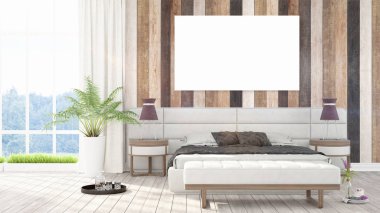 Modern iç boş çerçeve ile. 3D render