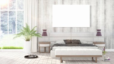 Modern iç boş çerçeve ile. 3D render