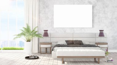 Modern iç boş çerçeve ile. 3D render