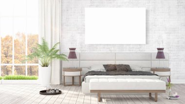 Modern iç boş çerçeve ile. 3D render