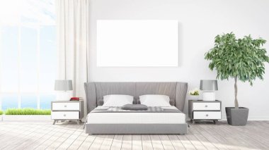 Modern iç boş çerçeve ile. 3D render