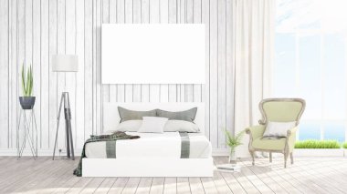 Modern iç boş çerçeve ile. 3D render