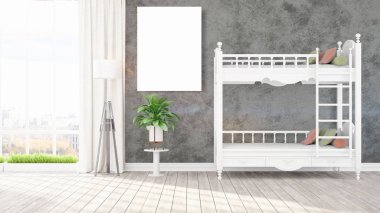 Modern iç boş çerçeve ile. 3D render