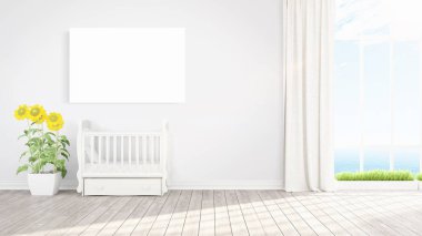 Modern iç boş çerçeve ile. 3D render