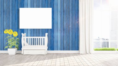 Modern iç boş çerçeve ile. 3D render