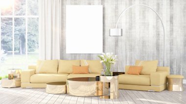 Modern iç boş çerçeve ile. 3D render