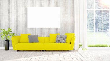 Modern iç boş çerçeve ile. 3D render