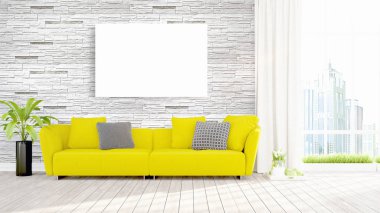 Modern iç boş çerçeve ile. 3D render