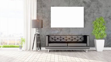 Modern iç boş çerçeve ile. 3D render