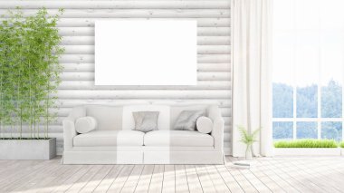 Modern iç boş çerçeve ile. 3D render