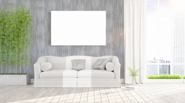 Modern iç boş çerçeve ile. 3D render