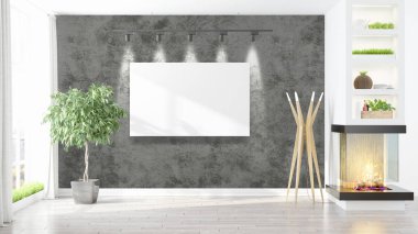 Modern iç boş çerçeve ile. 3D render