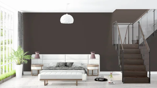 Moderne lichte interieur. 3D-rendering — Stockfoto