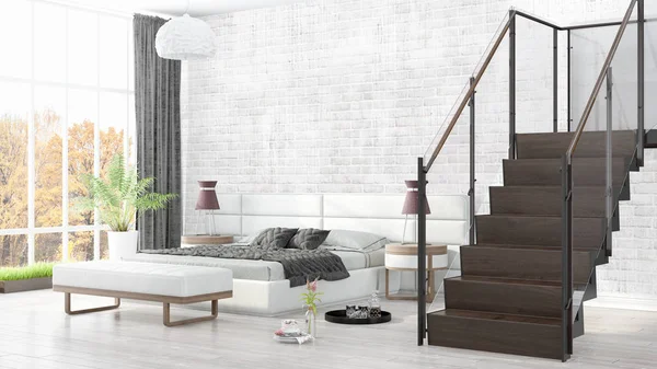 Modern bright interior . 3D rendering — Stock Photo, Image