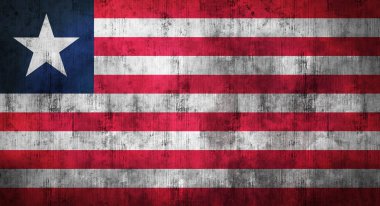 Grunge Liberya bayrağı buruşuk. 3D render