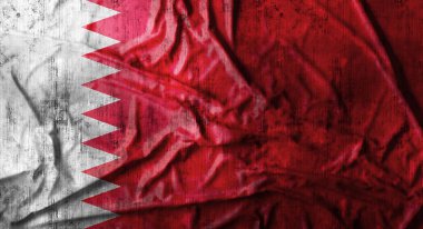 Grunge Bahreyn bayrağı buruşuk. 3D render