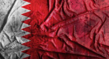 Grunge Bahreyn bayrağı buruşuk. 3D render