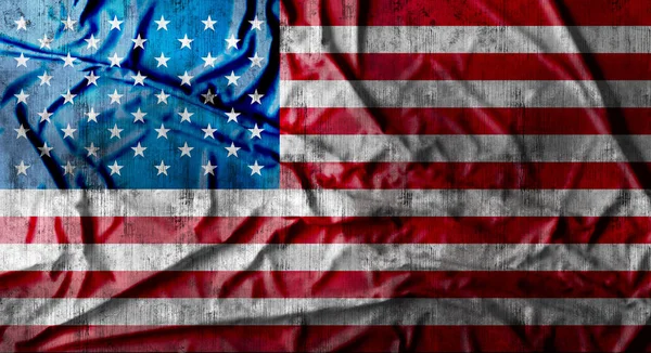 Grunge crumpled american flag. 3d rendering — Stock Photo, Image