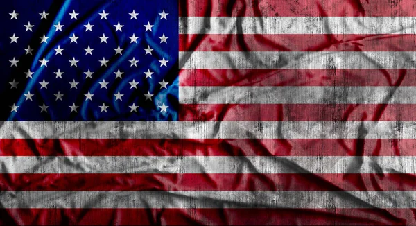 Grunge crumpled american flag. 3d rendering — Stock Photo, Image