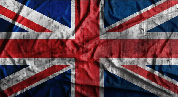 Grunge krøllet engelsk flag. 3d rendering - Stock-foto