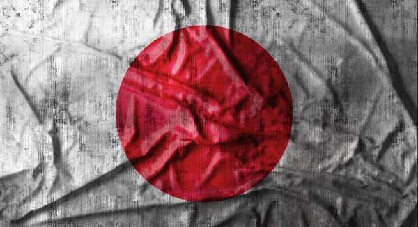 Гранж пожмаканий японський прапор. 3D-рендерінг — стокове фото