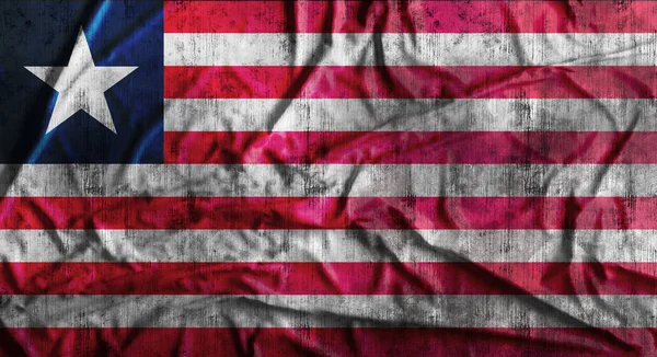 Grunge crumpled Liberia flag. 3d rendering — Stock Photo, Image