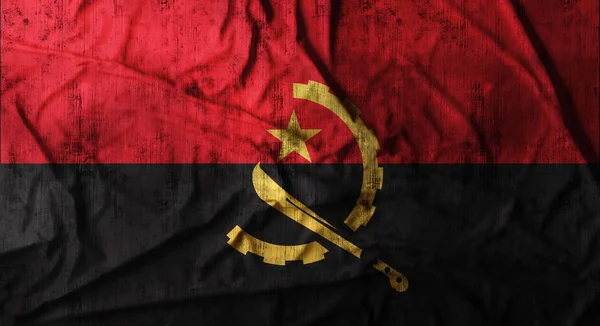 Grunge arrugó la bandera de Angola. renderizado 3d — Foto de Stock