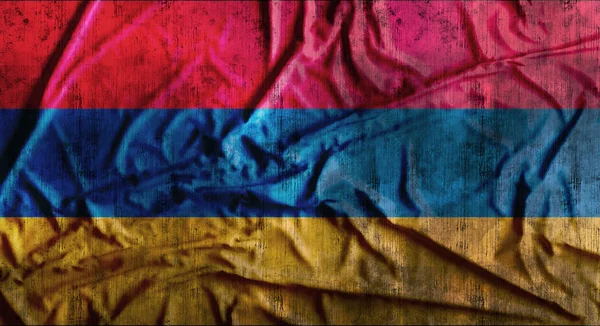Grunge arrugó la bandera de Armenia. renderizado 3d — Foto de Stock
