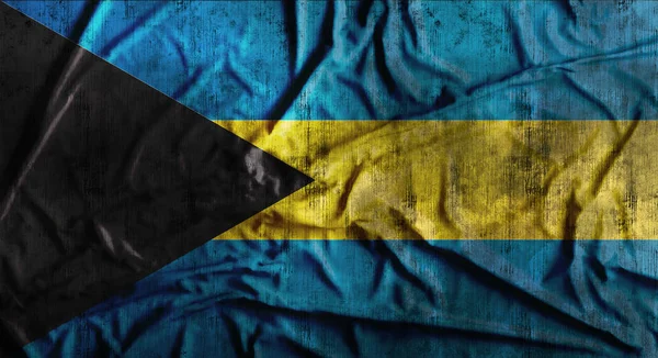 Grunge arrugó la bandera de Bahamas. renderizado 3d — Foto de Stock