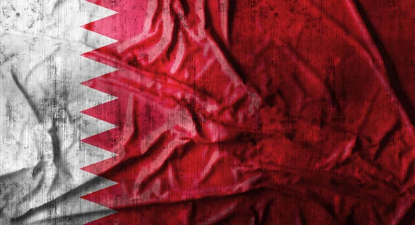 Grunge Bahreyn bayrağı buruşuk. 3D render