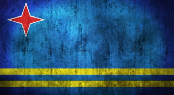Grunge arrugó la bandera de Aruba. renderizado 3d — Foto de Stock