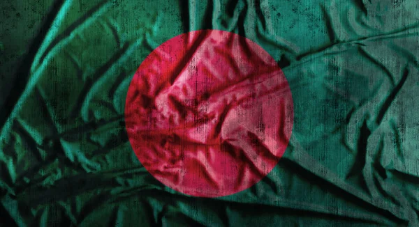Grunge zerknitterte Bangladesh-Flagge. 3D-Darstellung — Stockfoto
