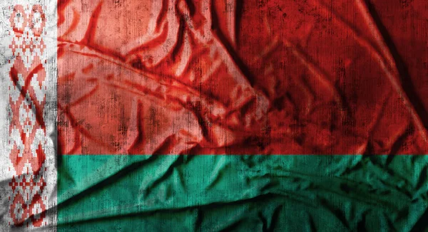 Гранж смял флаг Беларуси. 3d-рендеринг — стоковое фото