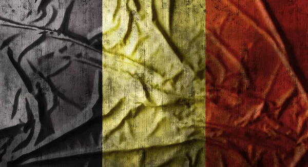 Grunge arrugó la bandera de Bélgica. renderizado 3d — Foto de Stock