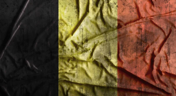 Grunge zerknitterte belgische Flagge. 3D-Darstellung — Stockfoto