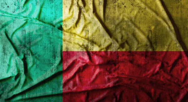 Grunge zmačkaný vlajka Beninu. 3D vykreslování — Stock fotografie