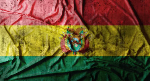 Grunge zerknüllte bolivianische Flagge. 3D-Darstellung — Stockfoto