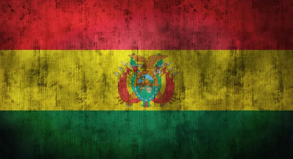 Grunge zerknüllte bolivianische Flagge. 3D-Darstellung — Stockfoto