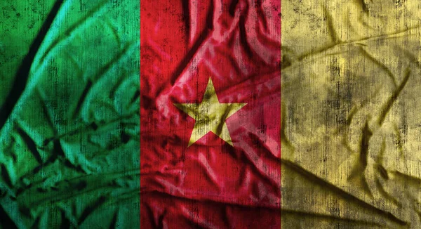 Grunge crumpled Cameroon flag. 3d rendering — Stock Photo, Image