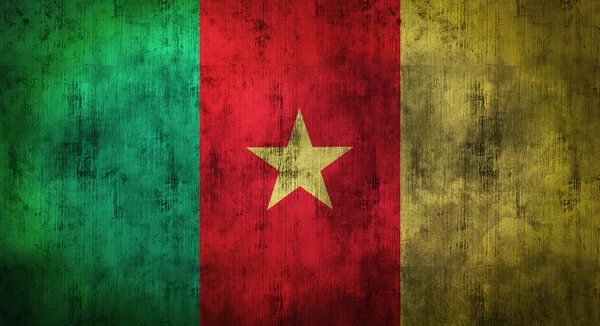 Grunge zerknüllte Kamerunflagge. 3D-Darstellung — Stockfoto