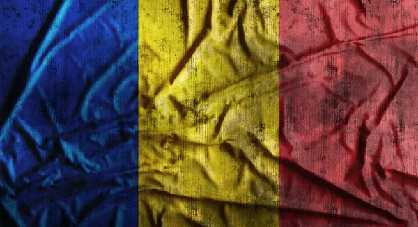 Grunge zmačkaný vlajka Rumunska. 3D vykreslování — Stock fotografie